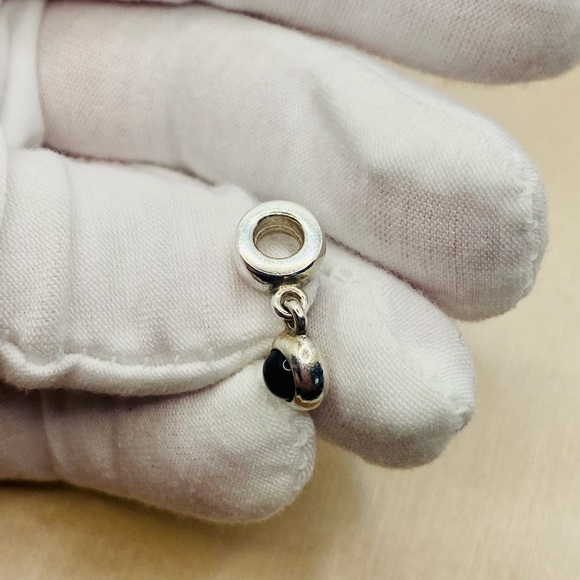 EUC Pandora 790537O Sterling Silver Onyx Cabochon Dangle Charm - Picture 6 of 9